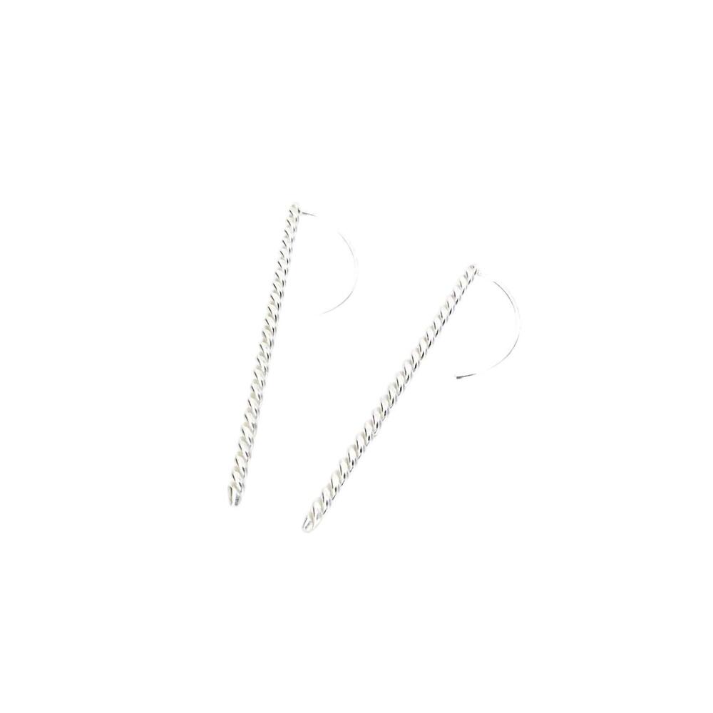 NEW JESSICA ELLIOT women's layla long twist earrings in sterling silver